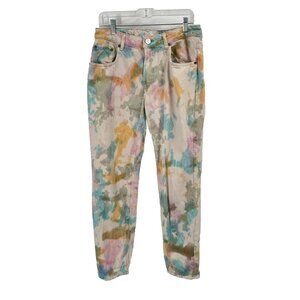 One Teaspoon High Waist Awesome Baggies Tie Dye Jeans Straight Leg Sz 31